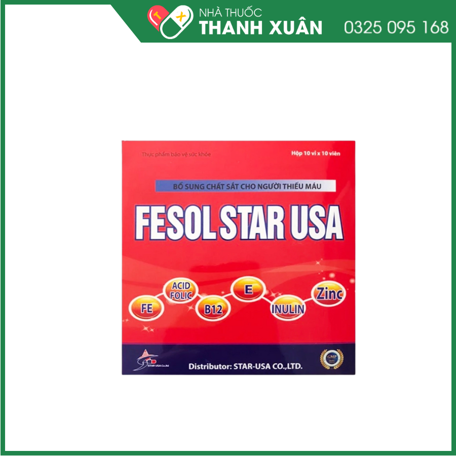 Fesol Star USA - Bổ sung sắt, acid folic, vitamin và khoáng chất cho cơ thể